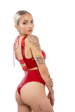 NAUGHTY THOUGHTS Sinner Vinyl High-Waisted Bottoms - Red