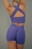 Creatures of XIX - Stretch It Out Ribbed Booty Shorts - Violet Dusk