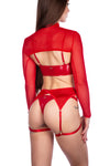 Naughty Thoughts - XXX Rated See Through Garter RED